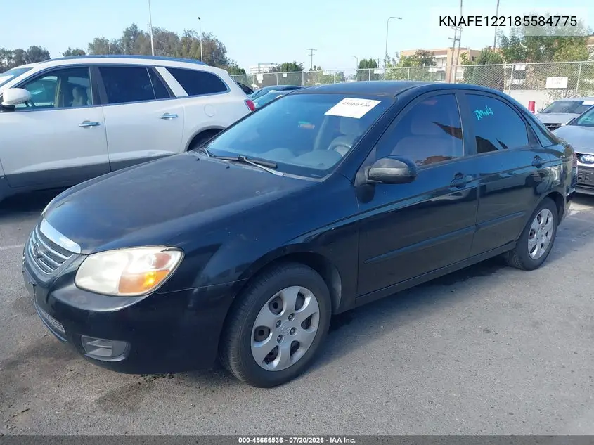 2008 Kia Spectra Ex VIN: KNAFE122185584775 Lot: 45666536