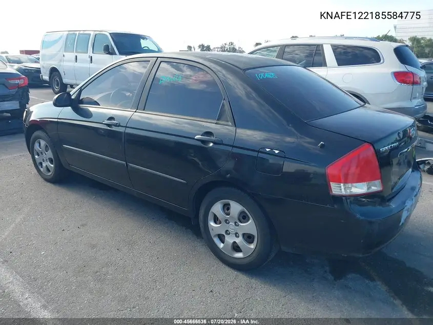 2008 Kia Spectra Ex VIN: KNAFE122185584775 Lot: 45666536