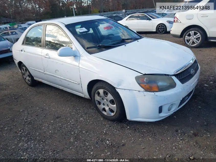 2009 Kia Spectra Ex VIN: KNAFE221395649348 Lot: 43711206