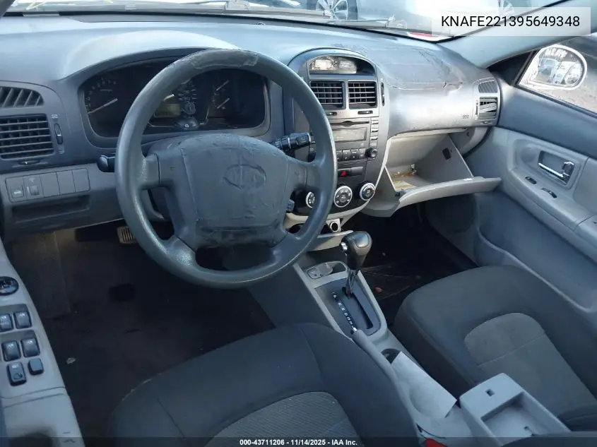 2009 Kia Spectra Ex VIN: KNAFE221395649348 Lot: 43711206