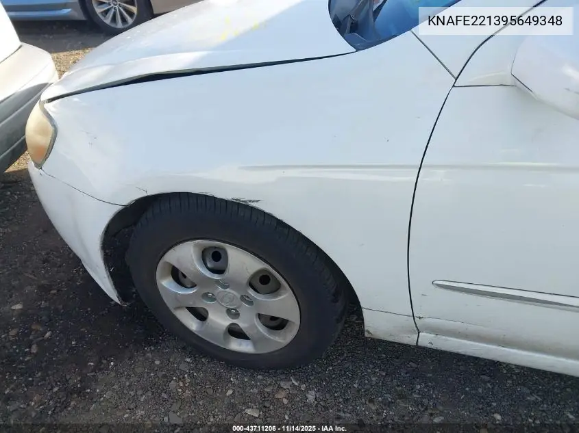 2009 Kia Spectra Ex VIN: KNAFE221395649348 Lot: 43711206