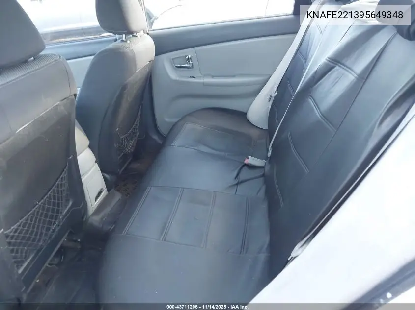 2009 Kia Spectra Ex VIN: KNAFE221395649348 Lot: 43711206