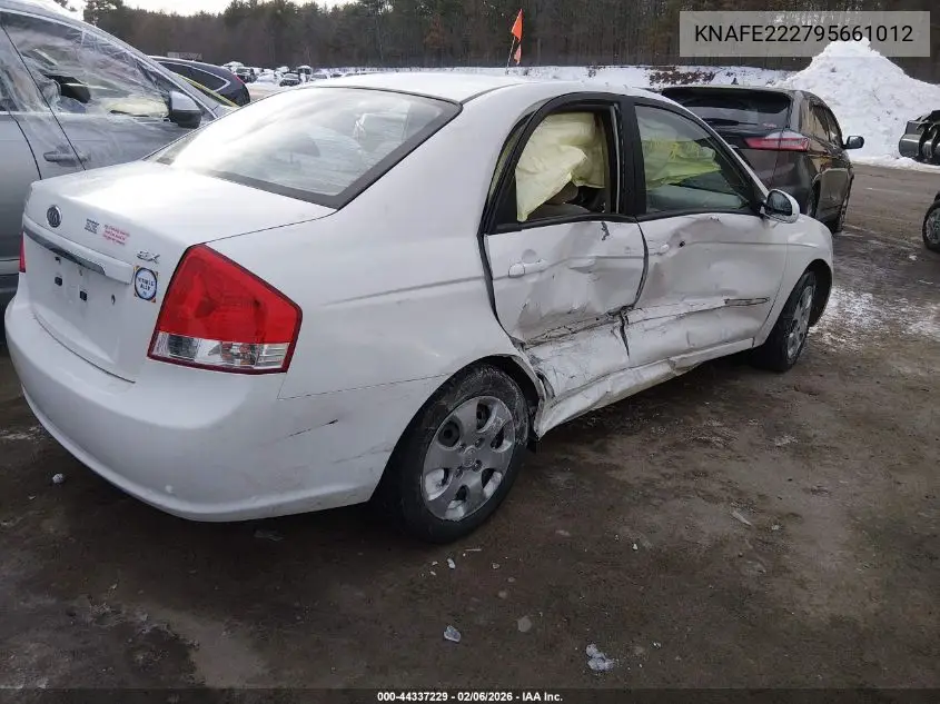 2009 Kia Spectra Ex VIN: KNAFE222795661012 Lot: 44337229