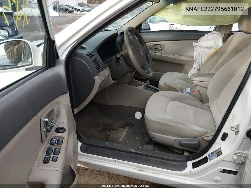 2009 Kia Spectra Ex VIN: KNAFE222795661012 Lot: 44337229