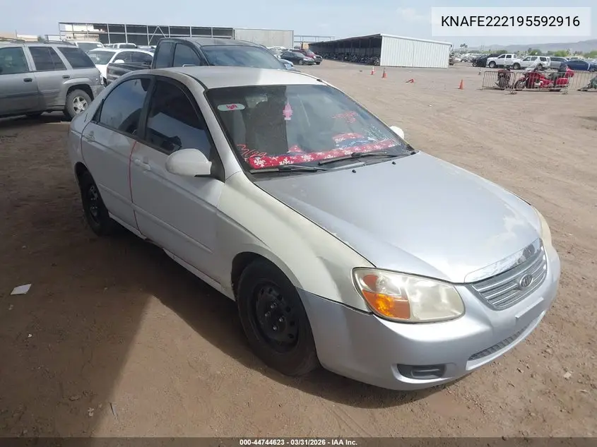 2009 Kia Spectra Ex VIN: KNAFE222195592916 Lot: 44744623