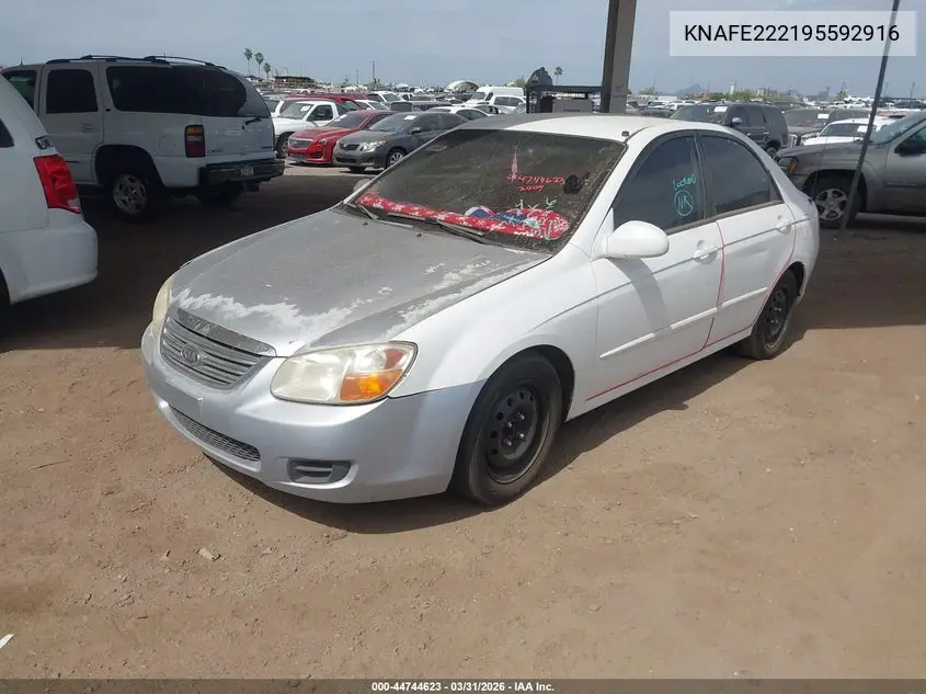 2009 Kia Spectra Ex VIN: KNAFE222195592916 Lot: 44744623