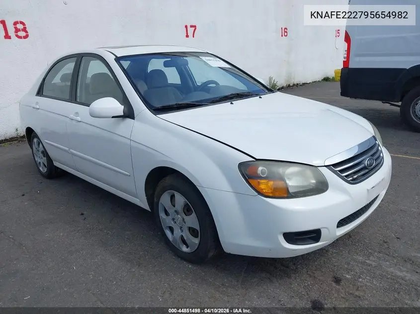 2009 Kia Spectra Ex VIN: KNAFE222795654982 Lot: 44851498