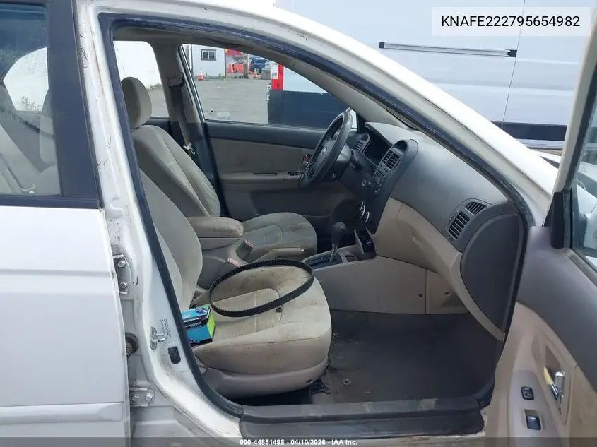 2009 Kia Spectra Ex VIN: KNAFE222795654982 Lot: 44851498