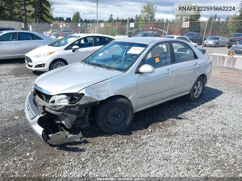 2009 Kia Spectra Ex VIN: KNAFE222595662224 Lot: 44857003