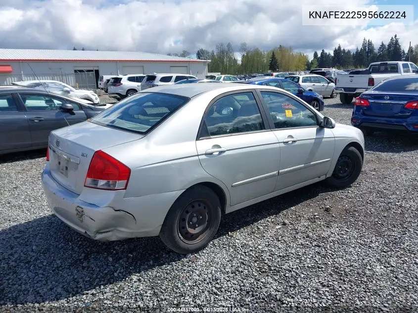 2009 Kia Spectra Ex VIN: KNAFE222595662224 Lot: 44857003