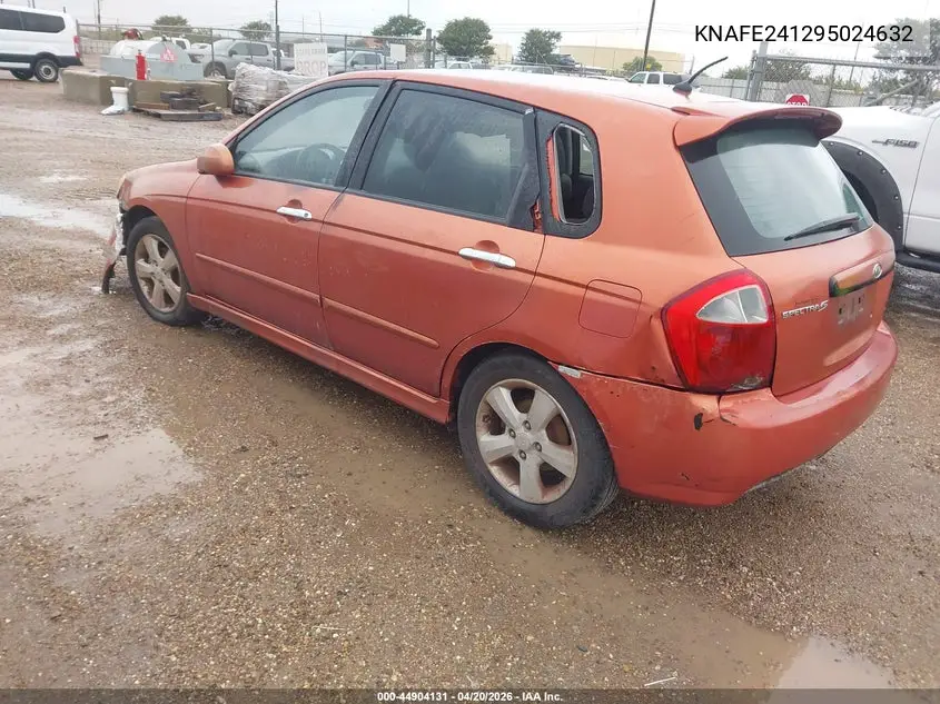 2009 Kia Spectra5 Sx VIN: KNAFE241295024632 Lot: 44904131