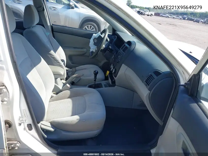 2009 Kia Spectra Lx VIN: KNAFE221X95649279 Lot: 45081602