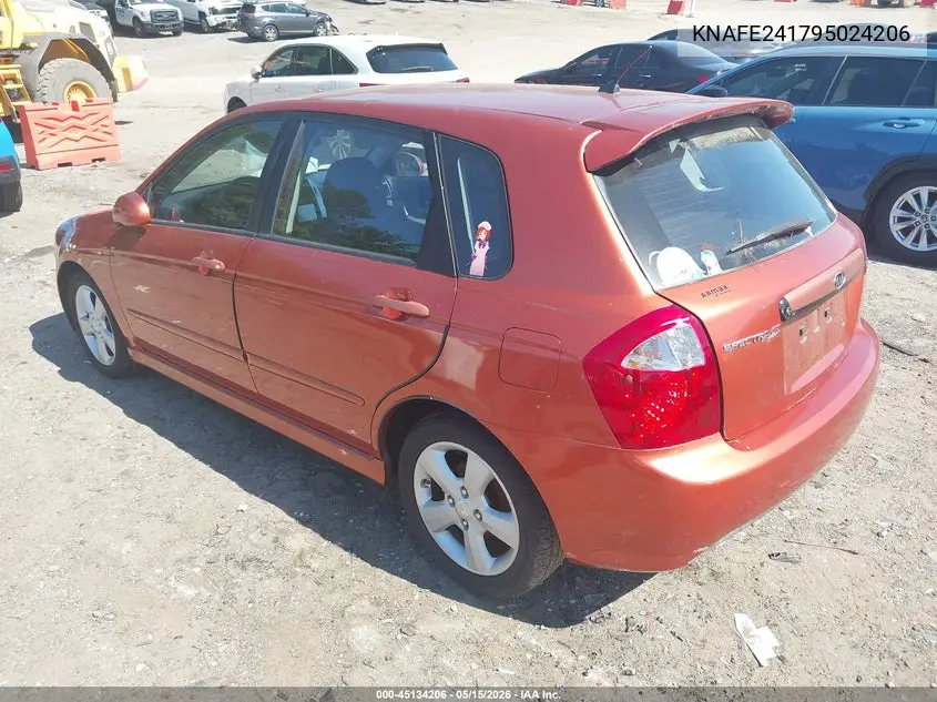 2009 Kia Spectra5 Sx VIN: KNAFE241795024206 Lot: 45134206