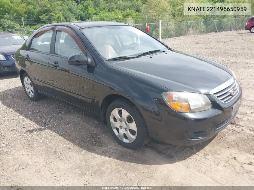 2009 Kia Spectra Ex VIN: KNAFE221495650959 Lot: 45208987