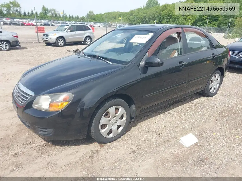 2009 Kia Spectra Ex VIN: KNAFE221495650959 Lot: 45208987