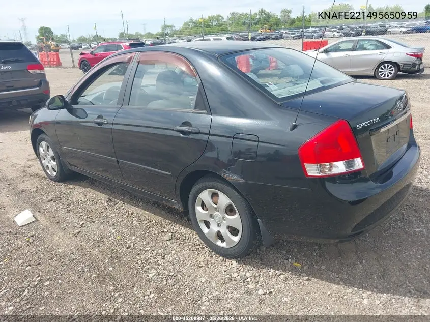 2009 Kia Spectra Ex VIN: KNAFE221495650959 Lot: 45208987