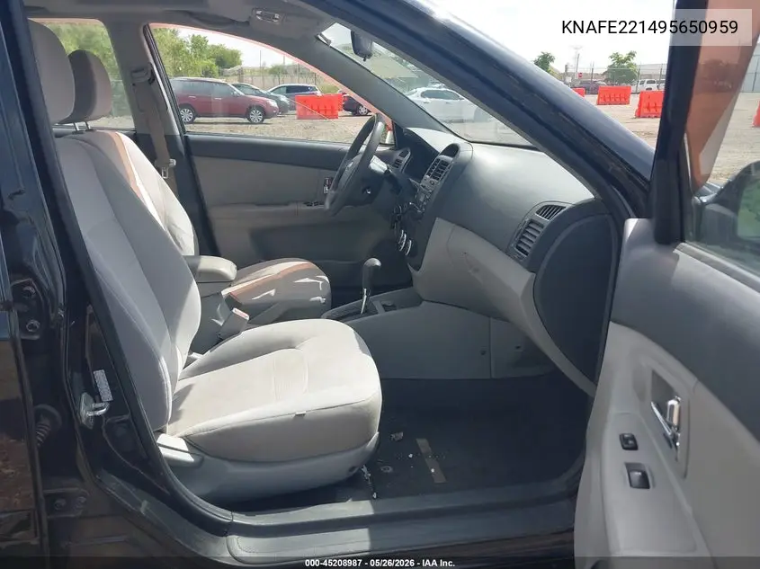 2009 Kia Spectra Ex VIN: KNAFE221495650959 Lot: 45208987