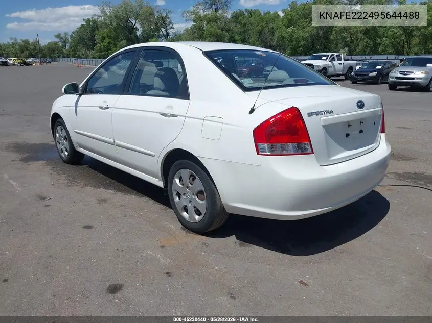 2009 Kia Spectra Lx VIN: KNAFE222495644488 Lot: 45230440