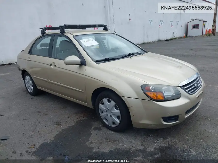 2009 Kia Spectra Ex VIN: KNAFE222495658925 Lot: 45300012