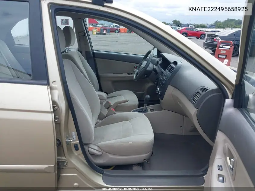 2009 Kia Spectra Ex VIN: KNAFE222495658925 Lot: 45300012