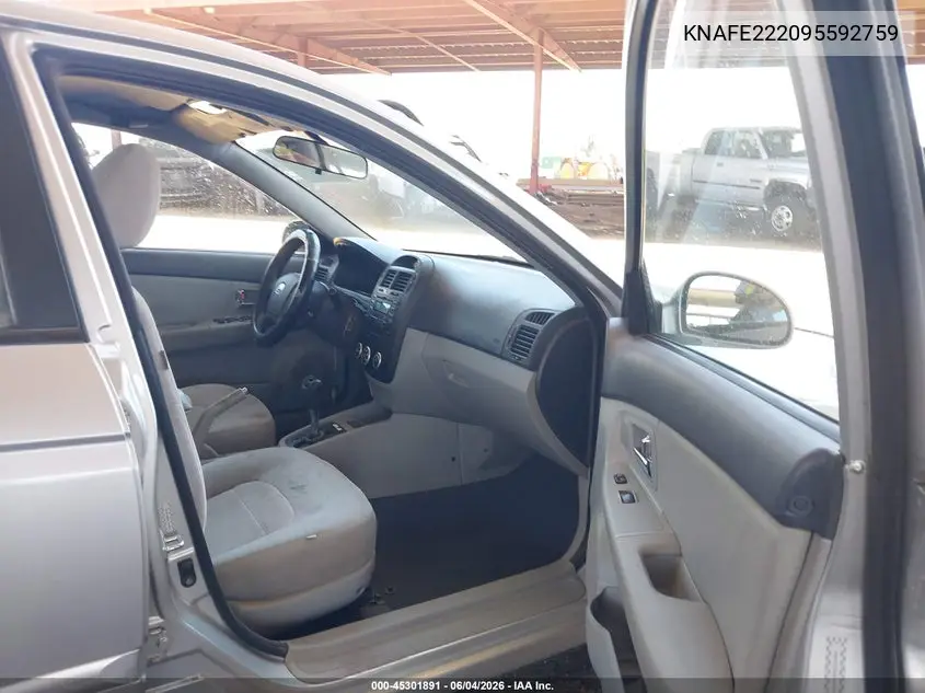 2009 Kia Spectra Ex VIN: KNAFE222095592759 Lot: 45301891