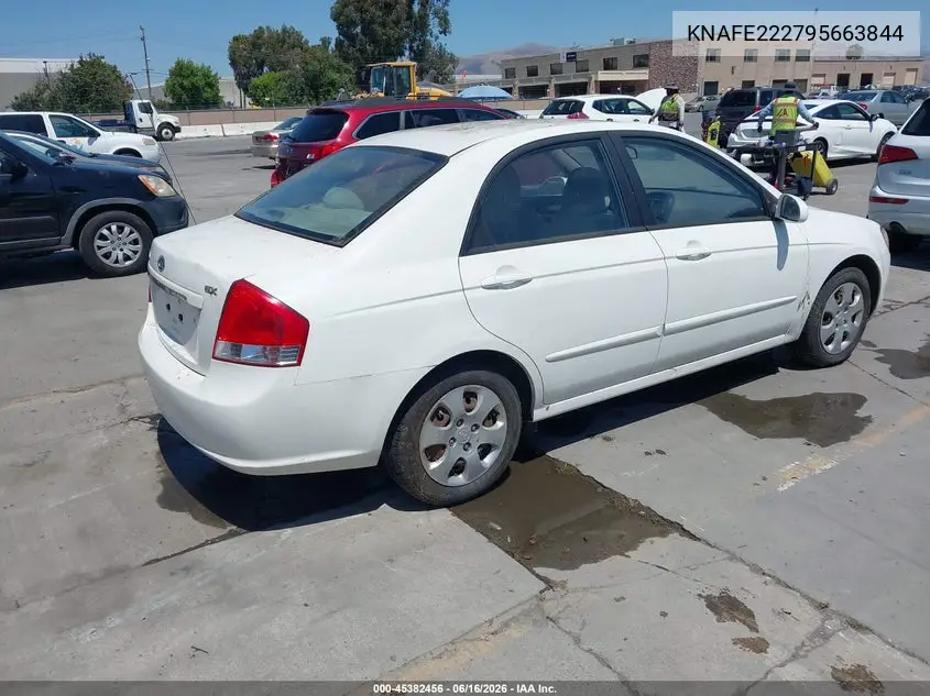 2009 Kia Spectra Ex VIN: KNAFE222795663844 Lot: 45382456