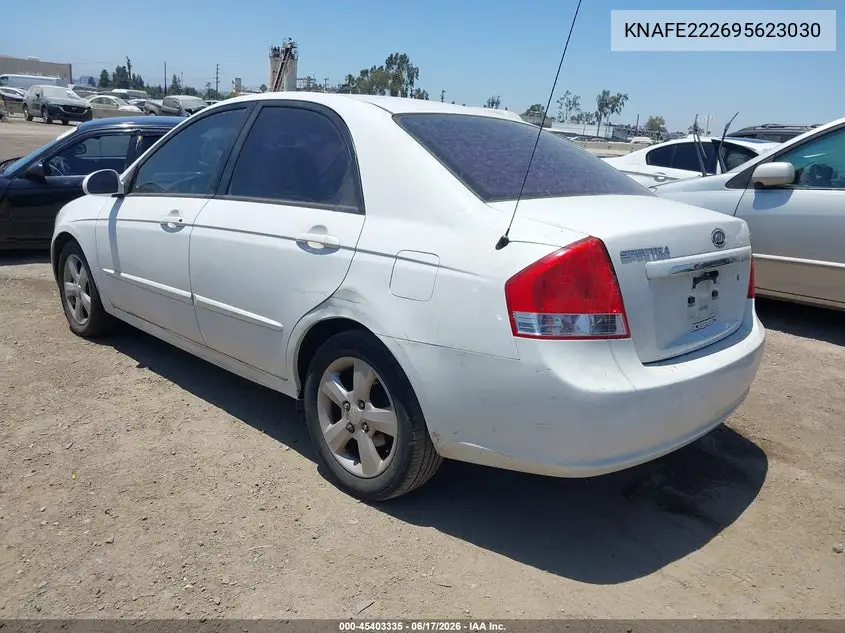 2009 Kia Spectra Ex VIN: KNAFE222695623030 Lot: 45403335