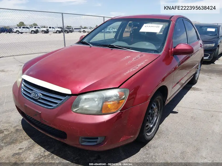 2009 Kia Spectra Ex VIN: KNAFE222395638424 Lot: 45449340