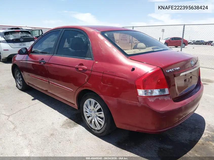 2009 Kia Spectra Ex VIN: KNAFE222395638424 Lot: 45449340