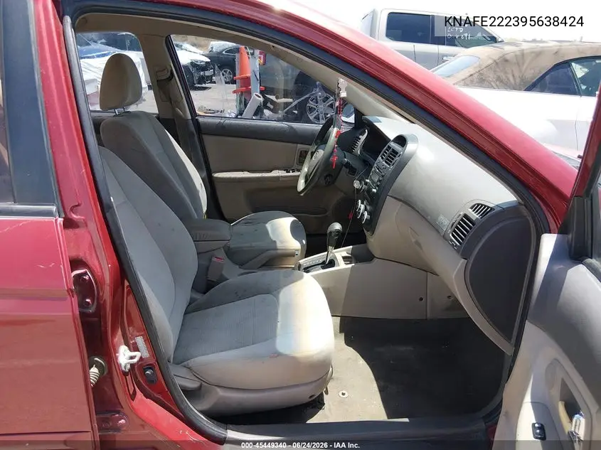 2009 Kia Spectra Ex VIN: KNAFE222395638424 Lot: 45449340