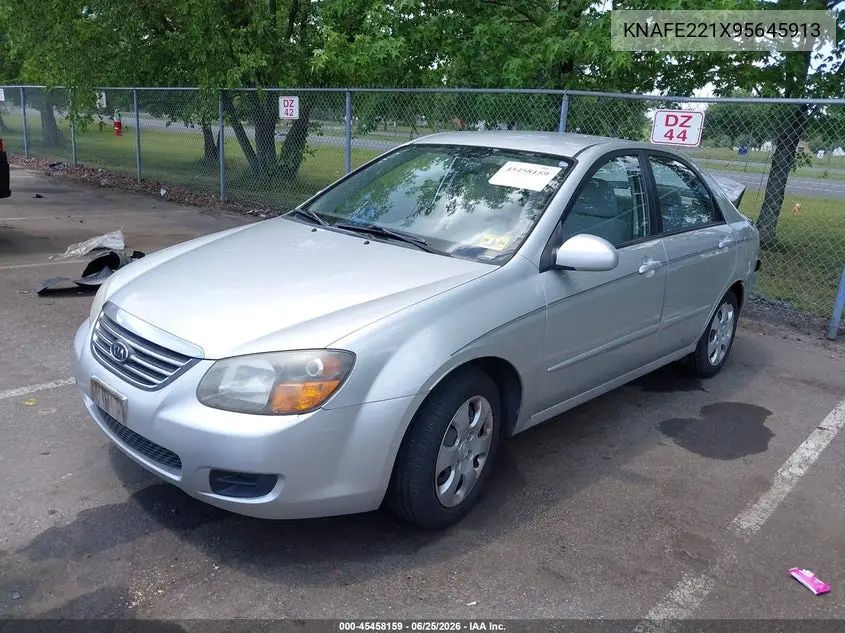2009 Kia Spectra Ex VIN: KNAFE221X95645913 Lot: 45458159