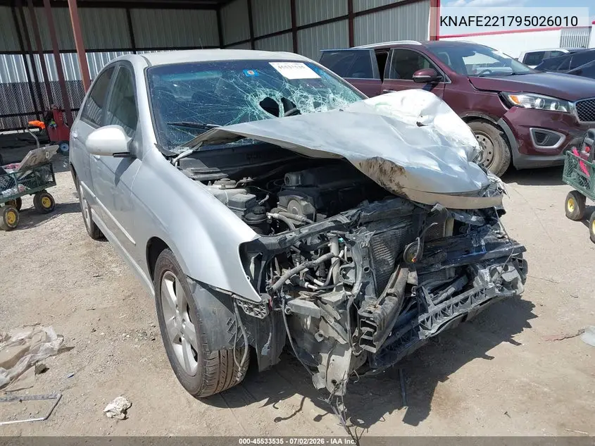 2009 Kia Spectra Sx VIN: KNAFE221795026010 Lot: 45533535