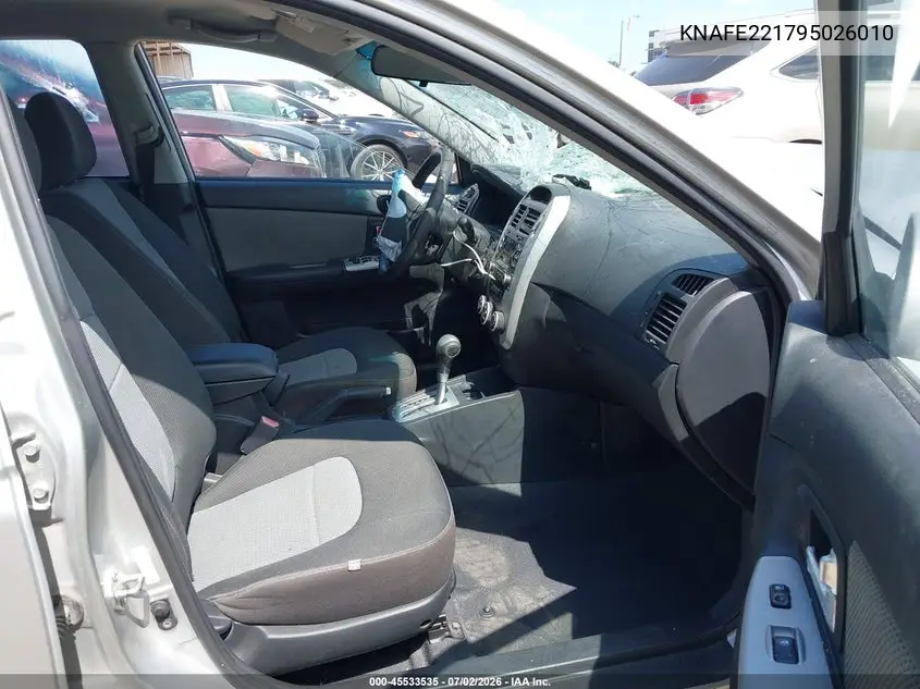 2009 Kia Spectra Sx VIN: KNAFE221795026010 Lot: 45533535