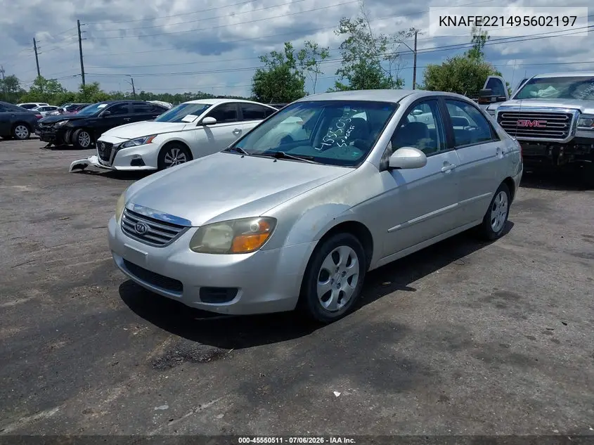 2009 Kia Spectra Ex VIN: KNAFE221495602197 Lot: 45550511