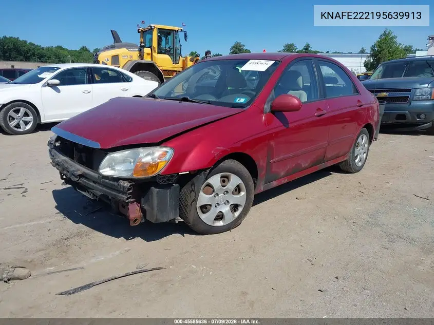 2009 Kia Spectra Ex VIN: KNAFE222195639913 Lot: 45585636