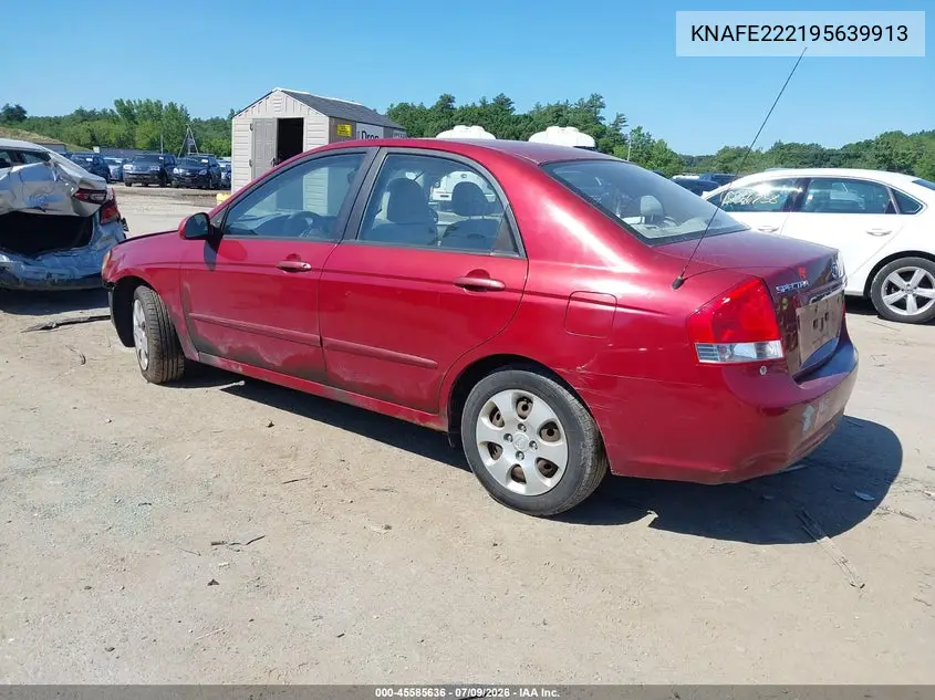 2009 Kia Spectra Ex VIN: KNAFE222195639913 Lot: 45585636