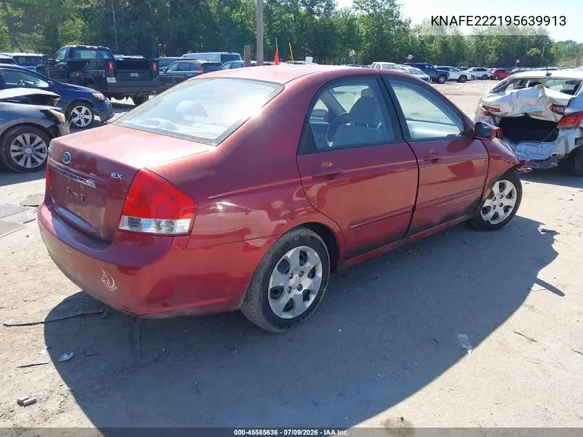 2009 Kia Spectra Ex VIN: KNAFE222195639913 Lot: 45585636