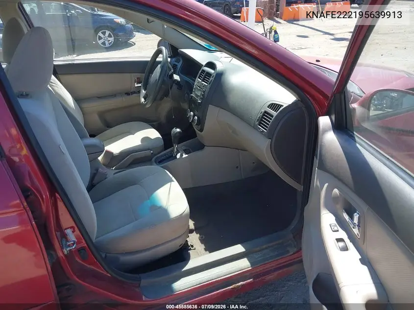 2009 Kia Spectra Ex VIN: KNAFE222195639913 Lot: 45585636
