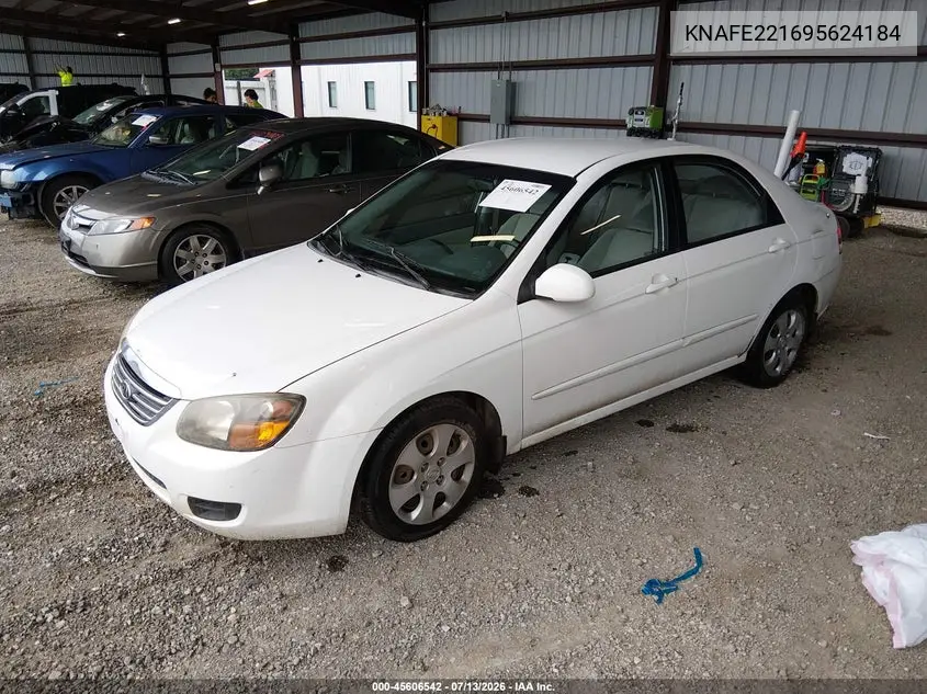 2009 Kia Spectra Lx VIN: KNAFE221695624184 Lot: 45606542
