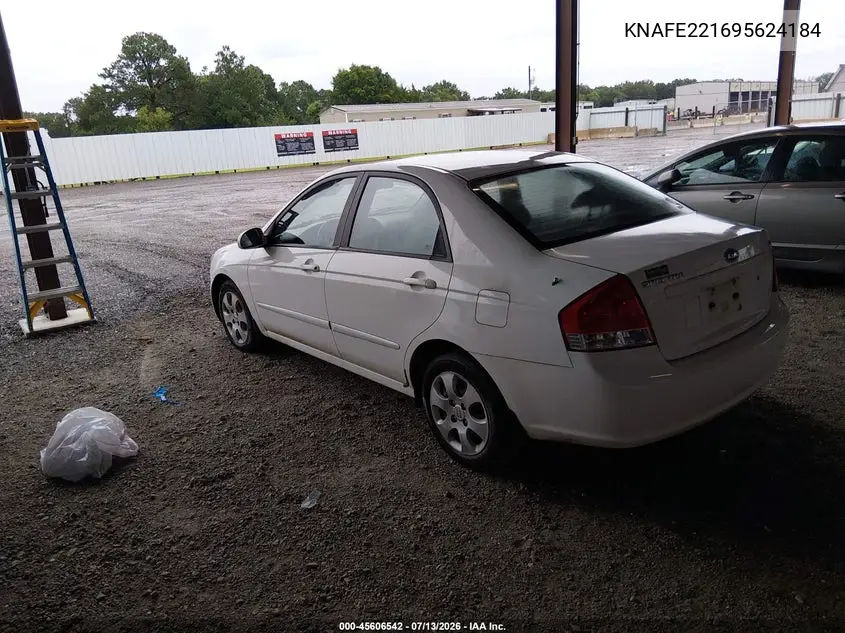 2009 Kia Spectra Lx VIN: KNAFE221695624184 Lot: 45606542