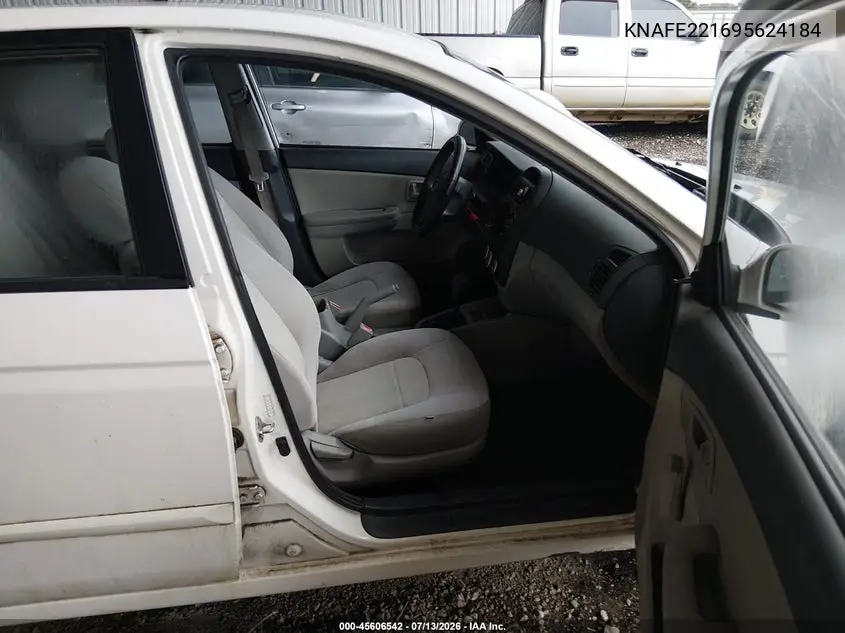 2009 Kia Spectra Lx VIN: KNAFE221695624184 Lot: 45606542