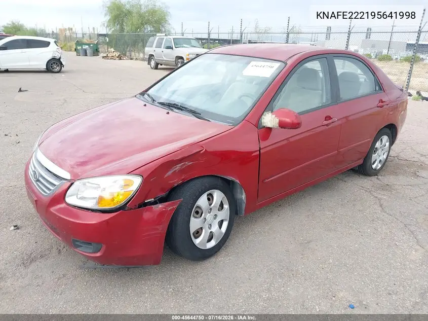 2009 Kia Spectra Ex VIN: KNAFE222195641998 Lot: 45644750
