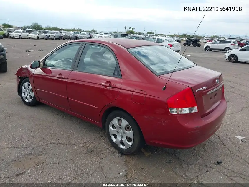 2009 Kia Spectra Ex VIN: KNAFE222195641998 Lot: 45644750