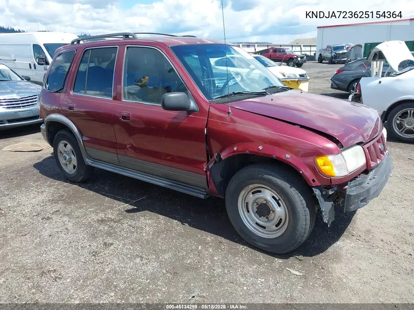 2002 Kia Sportage VIN: KNDJA723625154364 Lot: 45134299