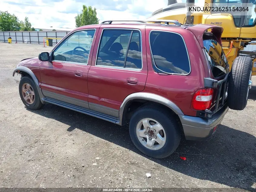 2002 Kia Sportage VIN: KNDJA723625154364 Lot: 45134299