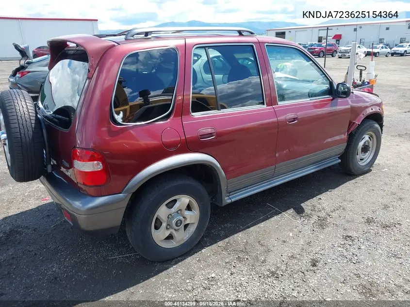 2002 Kia Sportage VIN: KNDJA723625154364 Lot: 45134299