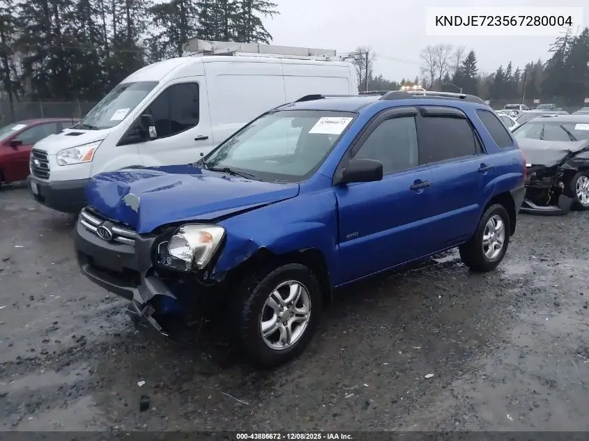 KNDJE723567280004 2006 Kia Sportage Ex V6/Lx V6