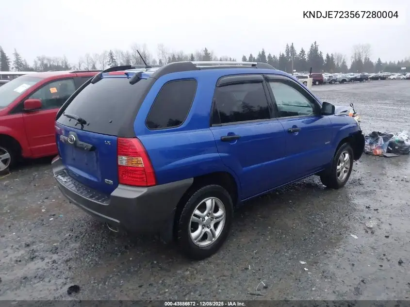 KNDJE723567280004 2006 Kia Sportage Ex V6/Lx V6