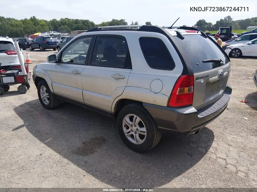 2006 Kia Sportage Ex V6/Lx V6 VIN: KNDJF723867244711 Lot: 45654778