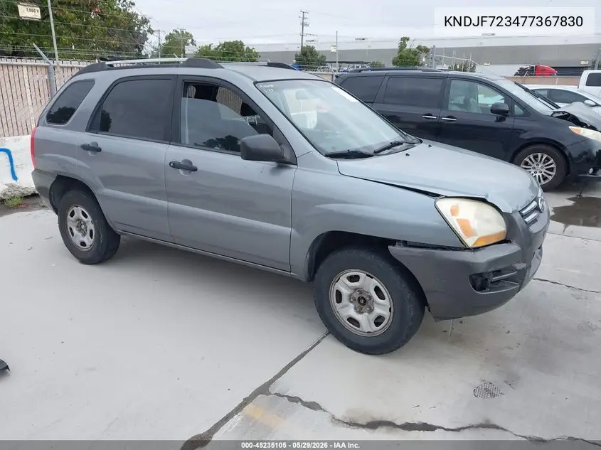 2007 Kia Sportage Lx V6 VIN: KNDJF723477367830 Lot: 45235105